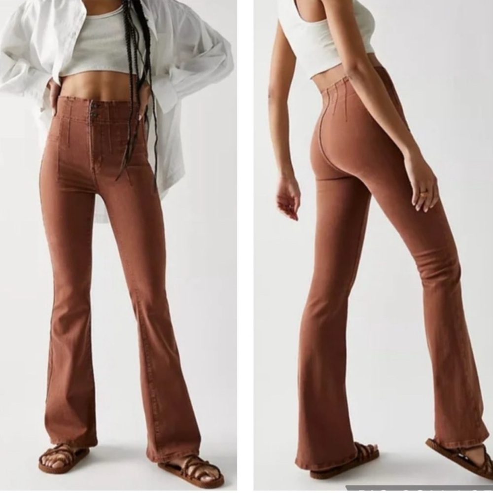 NWOT Free People Jayce Flare Stretch High Rise in Mesa $98 retail